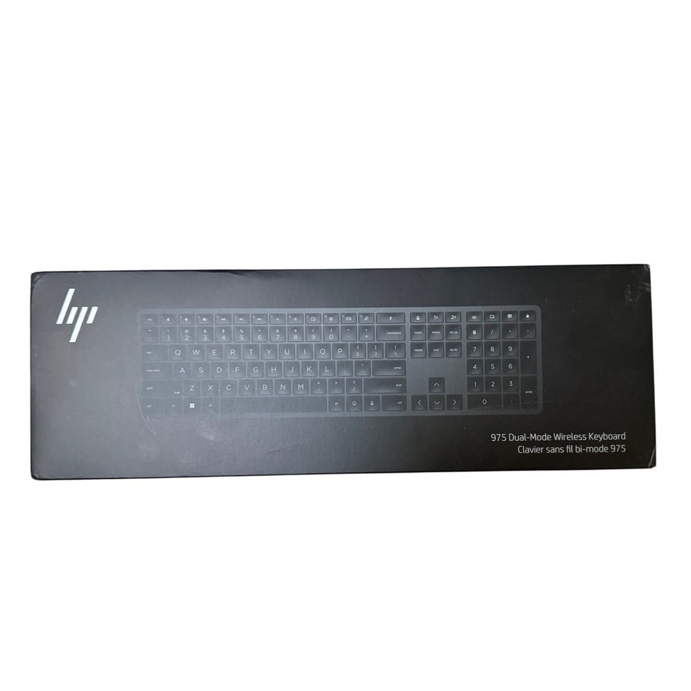 HP 975 Dual-Mode Wireless Keyboard Bluetooth 2.4GHz Rechargeable 3Z726AA#ABA